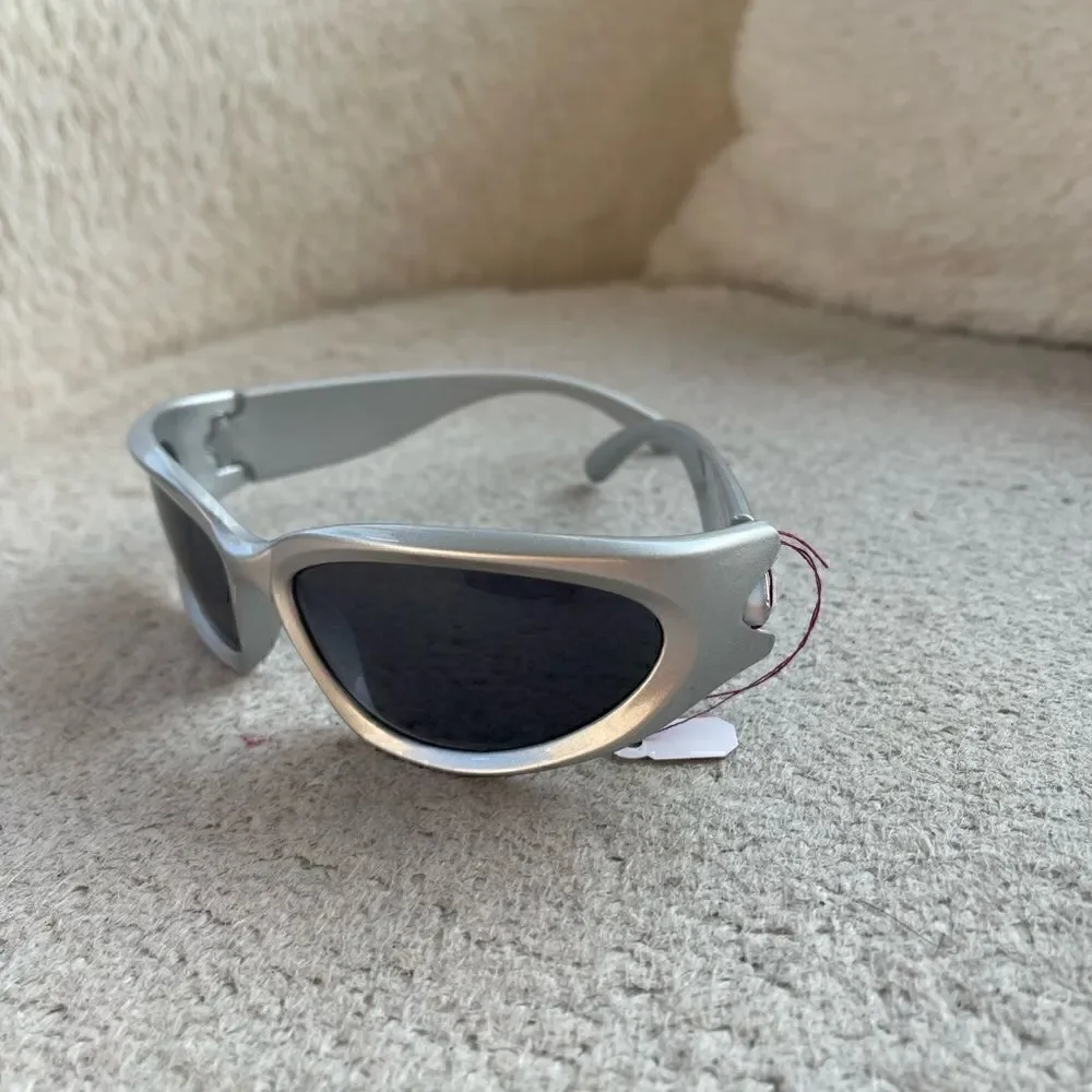 Silver trendy sunglasses